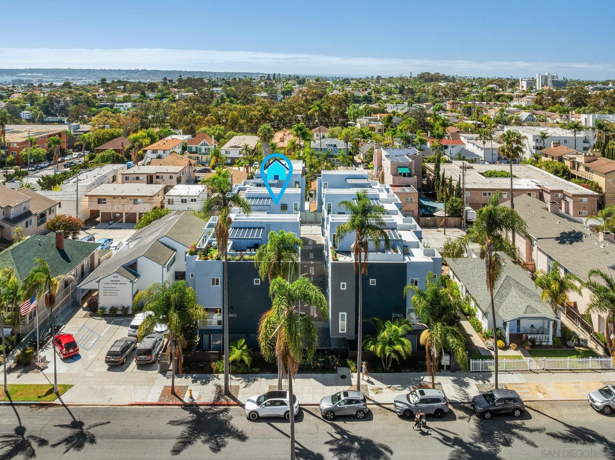 Aerial view of 3740 3rd Ave in Hillcrest